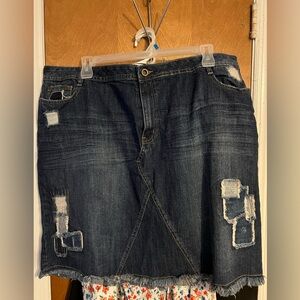 Patchwork Jean skirt 22w